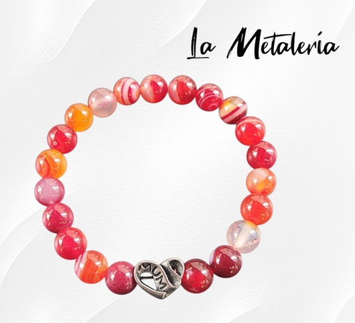 Pulsera PMA Mum Ágatas Rojas