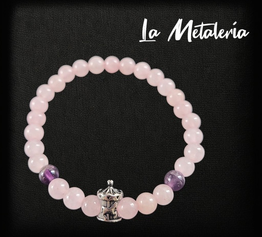 Pulsera PMA Carrusel Cuarzos Rosas