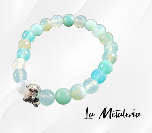 Pulsera PMA Unicornio Ágatas Azules