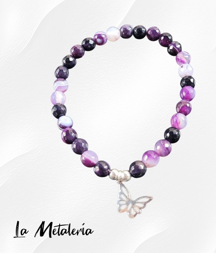 Pulsera PMP Mariposa Ágatas Moradas B