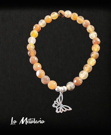 Pulsera PMP Mariposa Ágatas Amarillas