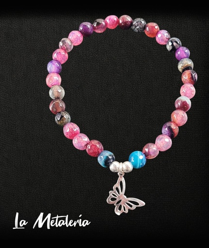 Pulsera PMP Mariposa Ágatas Multicolor