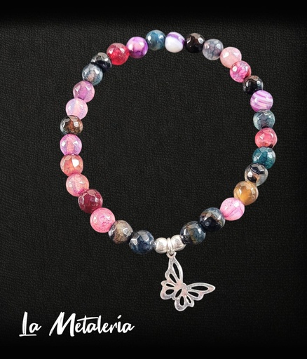 Pulsera PMP Mariposa Ágatas Multicolor C