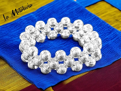 Anillo Bolitas de Plata 3hbch
