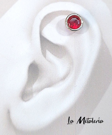 Piercing Oreja Punto Zirconia Biselado g