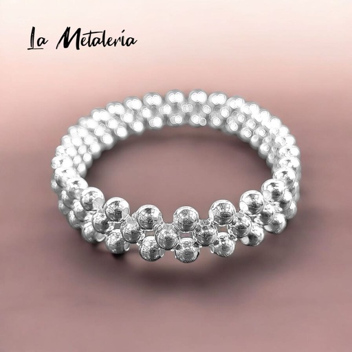 Pulsera Bolitas de Plata 3hbg