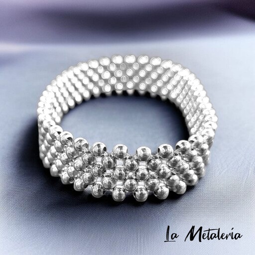 Pulsera Bolitas de Plata 5hbch