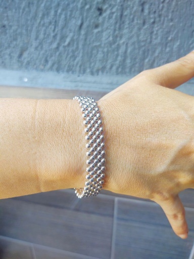 Pulsera Bolitas de Plata 5hbch