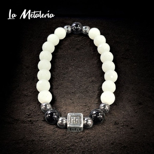Pulsera PHA Cubo Ágata Blanca