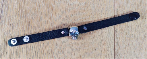 Pulsera Piel Cráneo con Broche