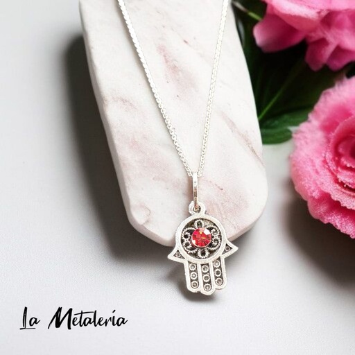 Dije Mano de Fátima Pavonada