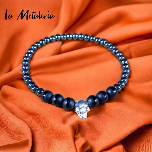 Pulsera PHP Cráneo Hematitas