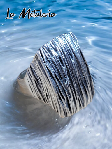 Anillo Rectángulo Rayado