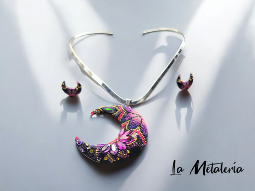 Set Huichol Luna Fucsia
