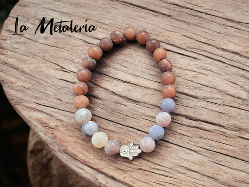 Pulsera PHP Mano de Fátima Ágatas Mate
