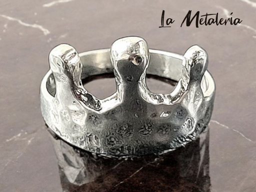 Anillo Corona Martillada