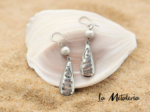Aretes Calados con Perla