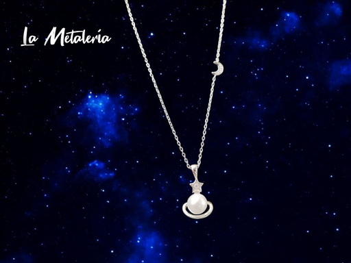 Dije Saturno con Perla