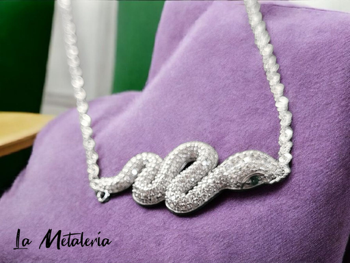 Collar Serpiente con Zirconias