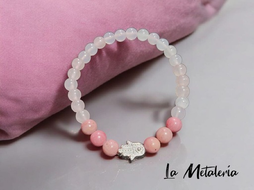 Pulsera Pmp Mano de Fátima Rodocrositas
