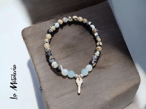 Pulsera Pmp Llave Ágatas Facetadas
