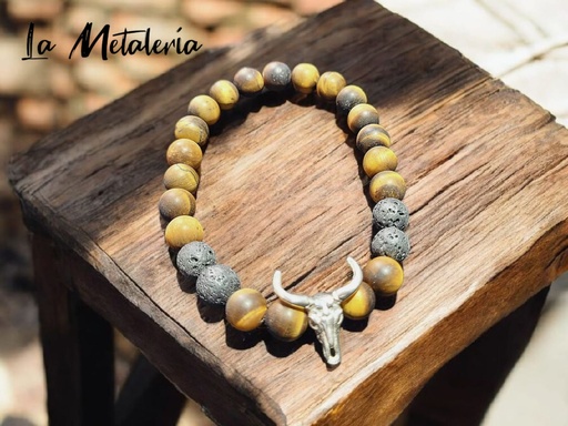 Pulsera Php Toro Ojo de Tigre Mate