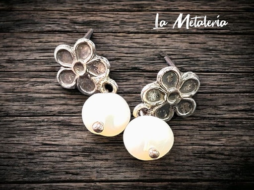 Aretes Pavonados con Perla
