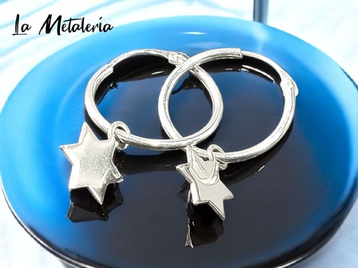 Arracadas Tubulares con Estrella