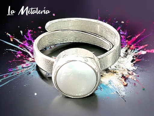 Anillo Perla Biselada #11