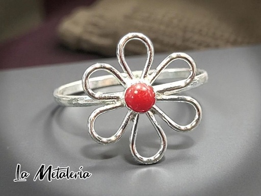 Anillo Flor Roja B