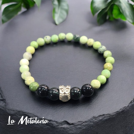 Pulsera Pmp Búho Jade Olivo B