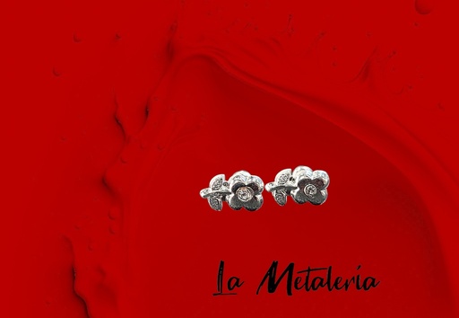 Broquel Flor con Zirconia