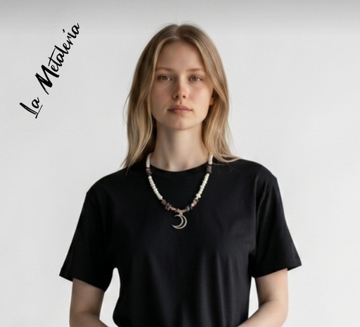 Collar Luna Perlas y Turmalina