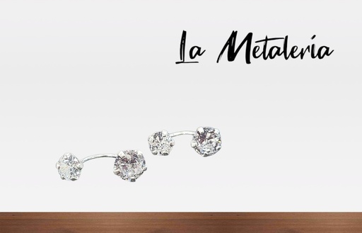 Aretes de Teléfono con Zirconia Redondo